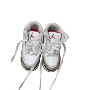 Jordan Kids White and Red Sneakers